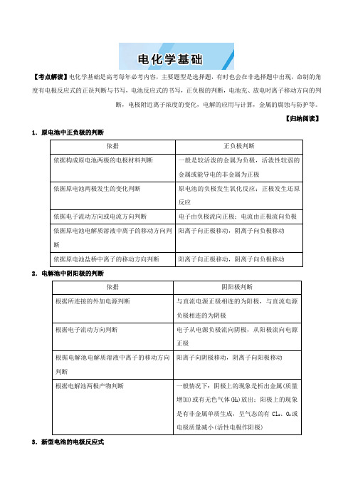 高考化学阅读材料7.电化学基础 Word版含解析