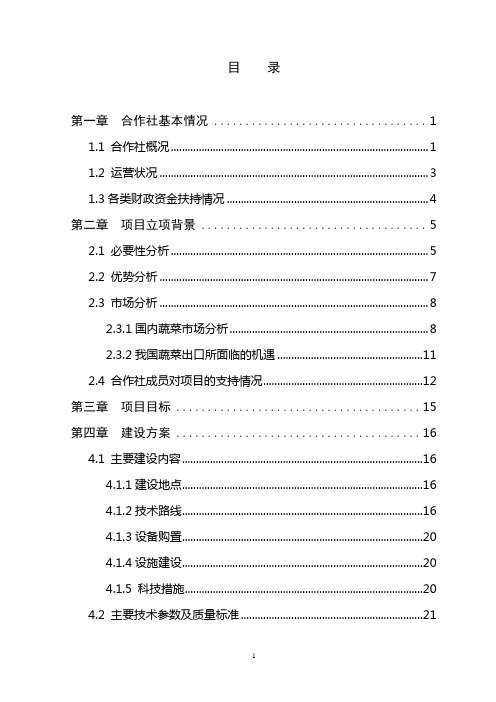 某县新增300亩日光温室蔬菜种植基地扩建项目可行性研究报告