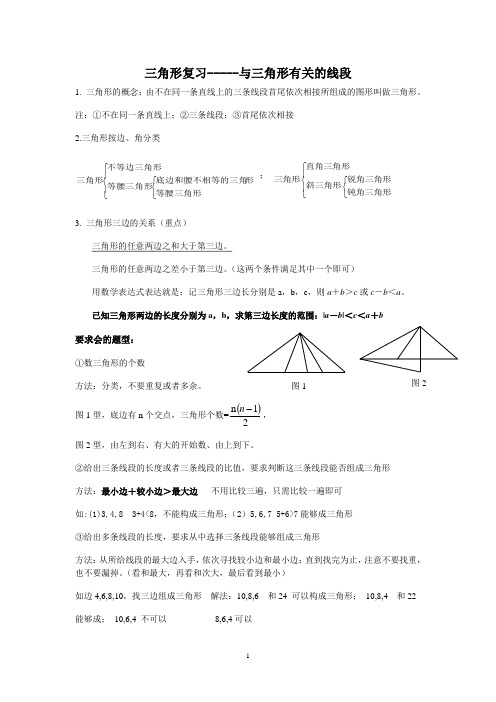 2018人教版八年级第11章《三角形》总复习资料