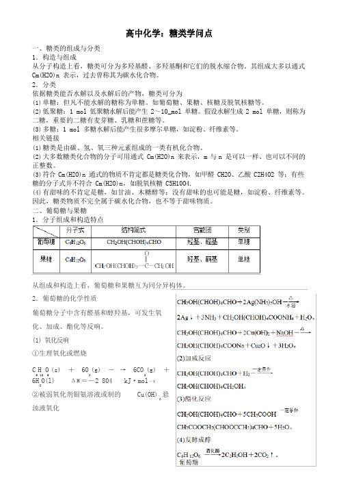 高中化学：糖类知识点