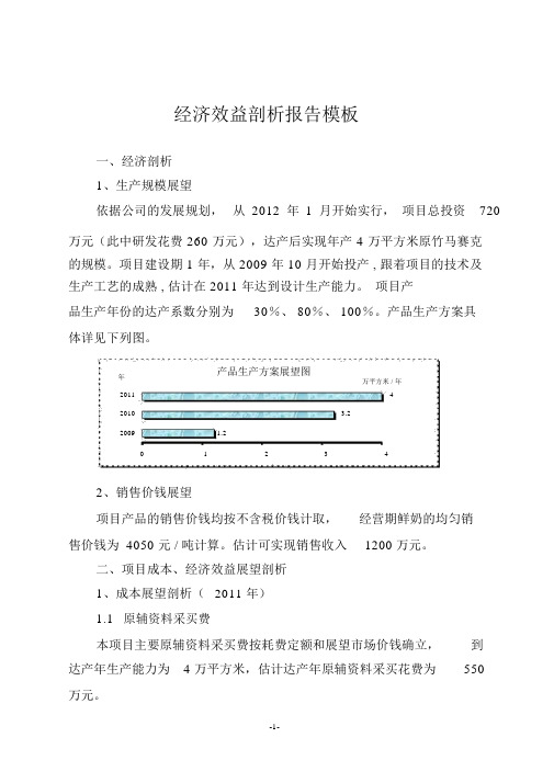 经济效益分析报告模板