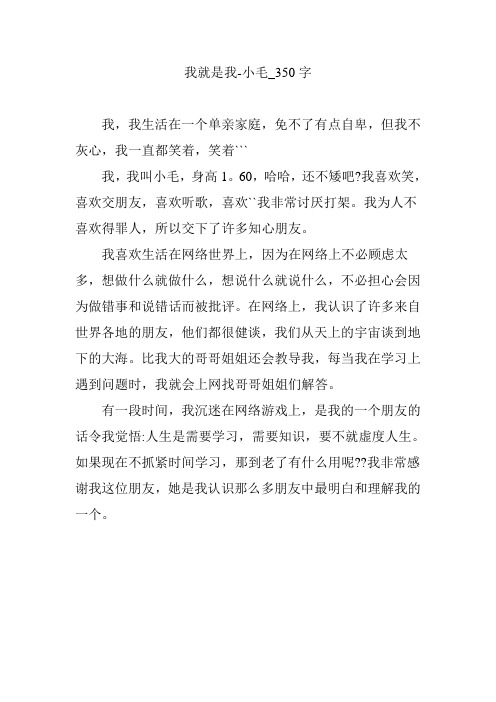 我就是我-小毛_350字