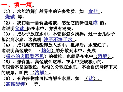 青岛版四年级科学上册第二单元试题演示文稿课件