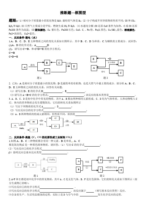 推断题-框图型-初中化学专题练习