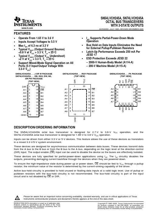 SN74LVCH245APWLE中文资料