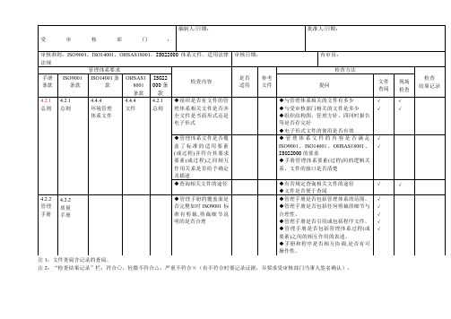 4体系内审检查表