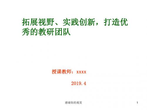 拓展视野实践创新打造优秀的教研团队方案