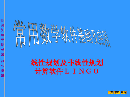 线性及非线性规划计算软件lingo精品PPT课件