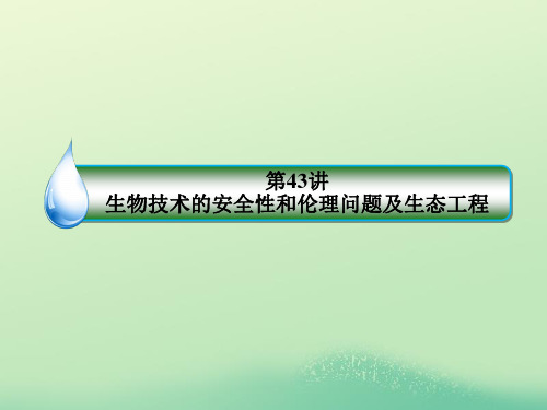 高考生物一轮复习231143生物技术的安全性和伦理问题及生态工程课件