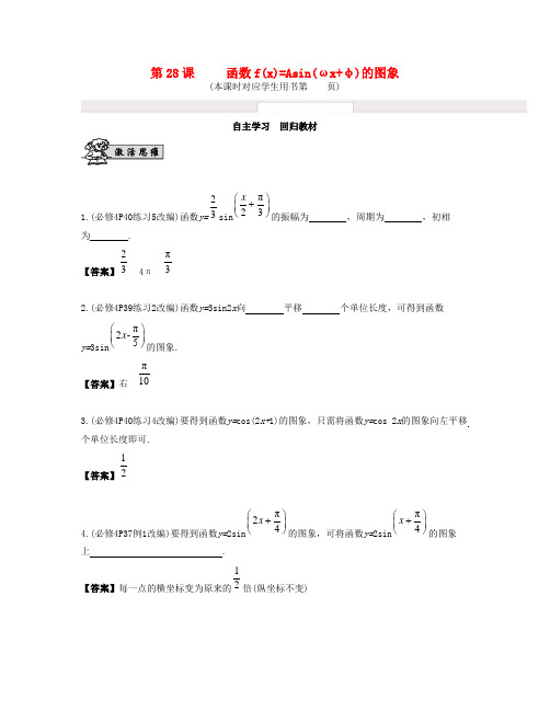 (江苏专用)2017版高考数学大一轮复习 第四章 三角函数 第28课 函数f(x) 文