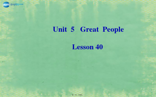 九年级英语上册 Unit 5 Great People Lesson 40课件 冀教版