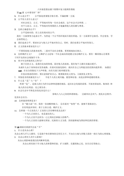 八年级政治下册期中复习提纲苏教版.doc