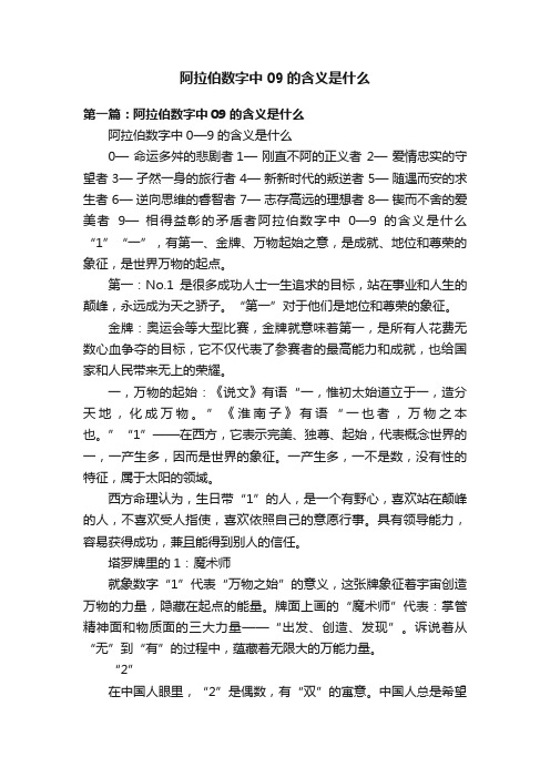 阿拉伯数字中09的含义是什么