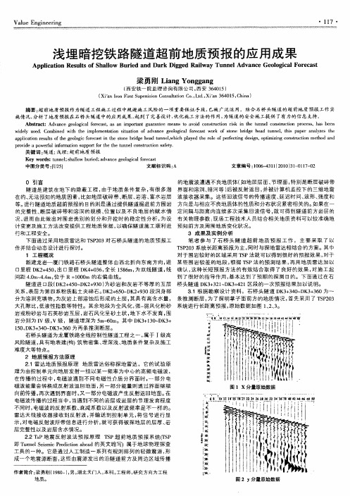 浅埋暗挖铁路隧道超前地质预报的应用成果