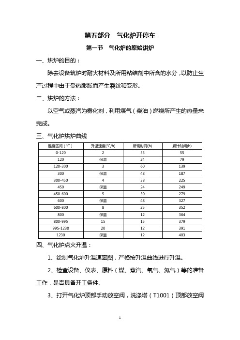 第四部分  气化炉开停车