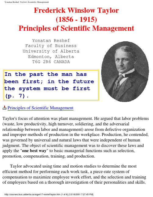 Taylorism Scientific management