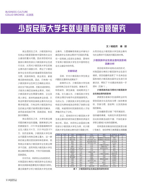 少数民族大学生就业意向问题研究