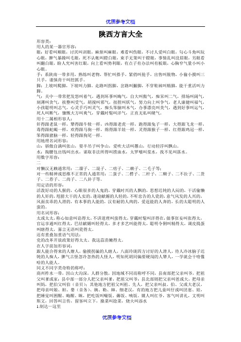 【参考借鉴】陕西方言大全.docx