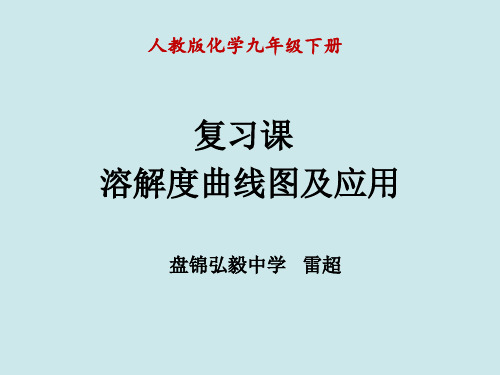 人教版化学九年级下册专题复习：溶解度曲线图和应用 34张PPT