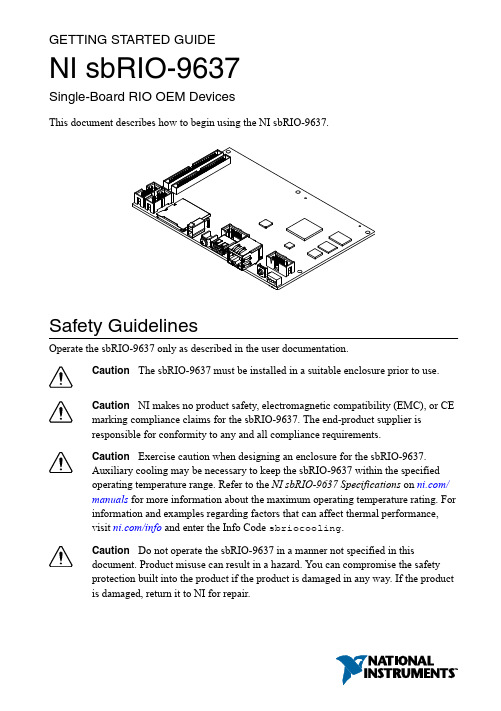 NI sbRIO-9637单板RIO OEM设备开始使用指南说明书