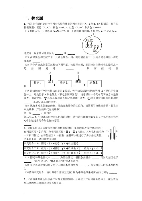 高考遗传题汇总(附答案)---有难度