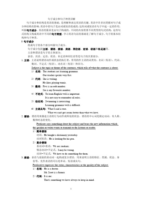 高中英语句子成分和句子种类 (1)