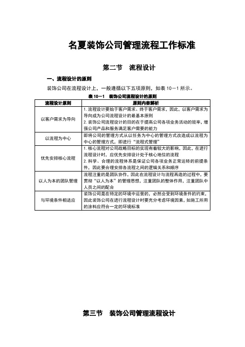 装修公司管理流程表