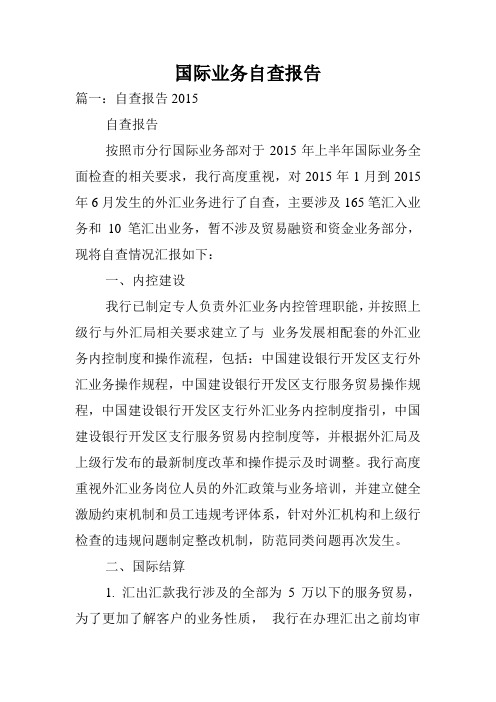 国际业务自查报告.doc