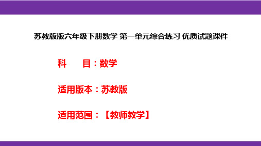 苏教版版六年级下册数学 第一单元综合练习 优质试题课件