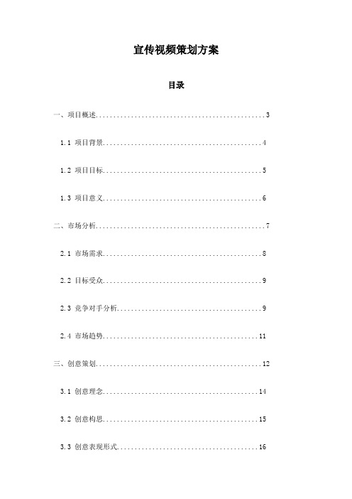 宣传视频策划方案