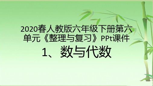 2020春人教版小学六年级数学下册第六单元《整理与复习——数与代数》PPt课件