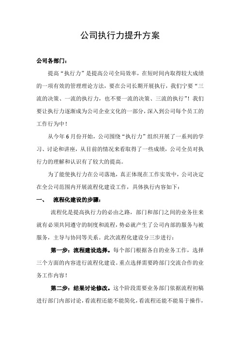 公司执行力提升方案