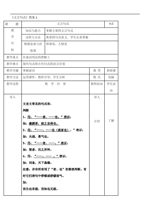 〖2021年整理〗《文言句式》优秀教案