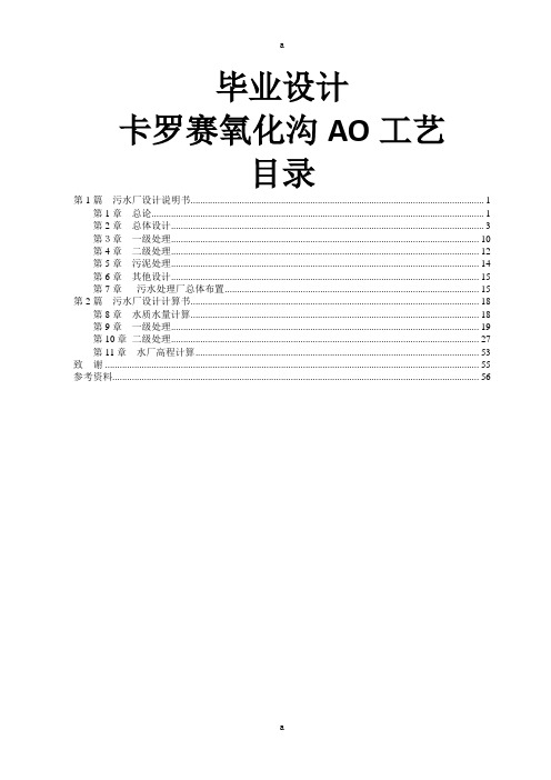 设计卡罗赛氧化沟AO工艺