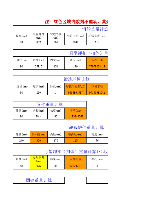 起重吊具配件锻铸件重量计算