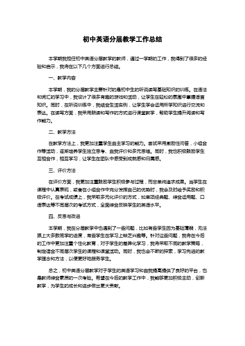 初中英语分层教学工作总结