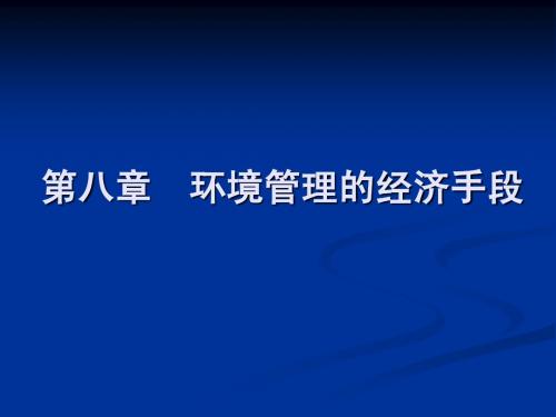 第八章  环境管理的经济手段