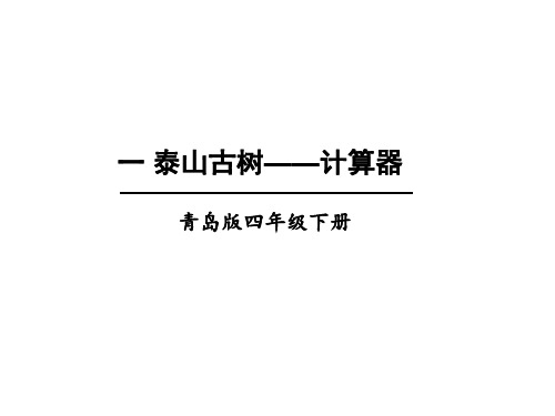 青岛版(四年级下册数学课件-一 泰山古树——计算器(共23张PPT)