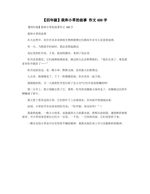 【四年级】我和小草的故事 作文400字