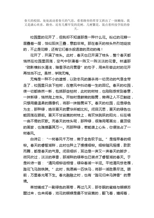 赞美大学校园的散文诗歌