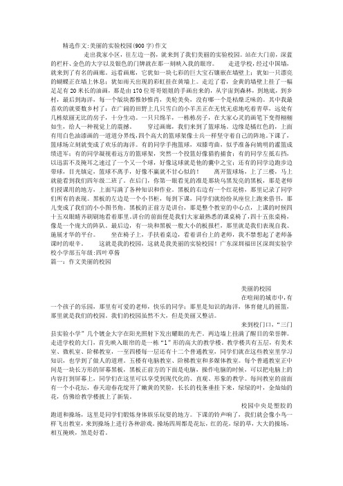 美丽的实验校园(900字)作文