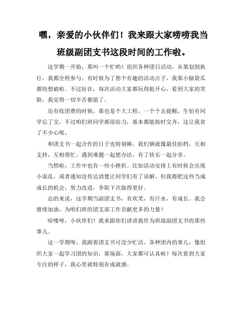 班级副团支书工作总结