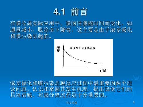 膜与膜过程第四章浓差极化与膜污染课堂上课