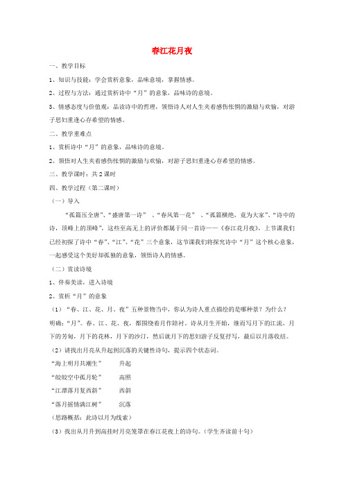 第一单元4即景抒情诗四首春江花月歌教案4粤教版选修唐诗宋词元散曲蚜