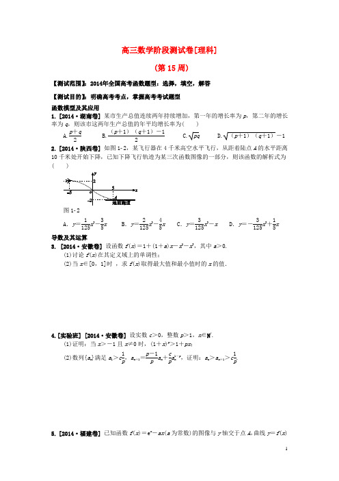 吉林省东北师范大学附属中学2016届高三数学第一轮复习阶段测试卷(第15周)理