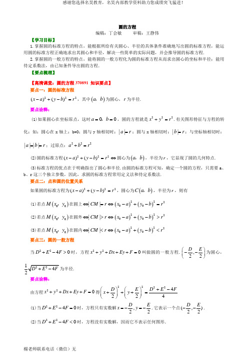 圆的方程_基础 知识讲解