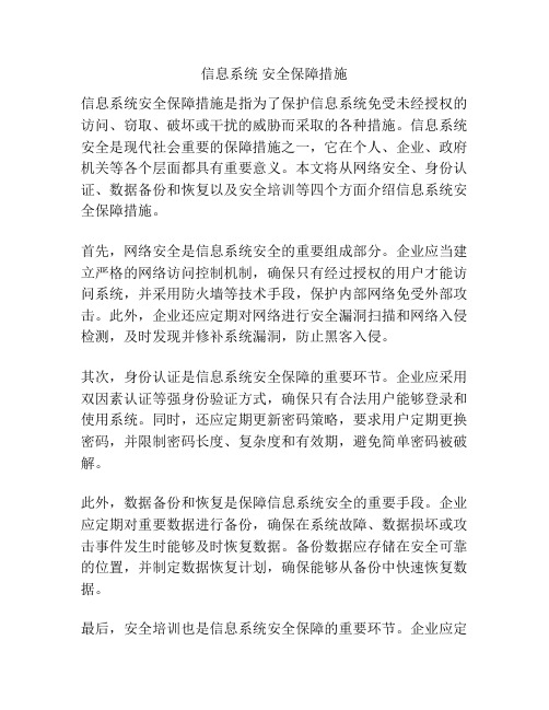 信息系统 安全保障措施