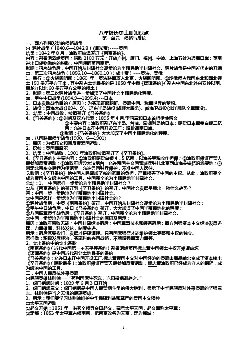 八上历史知识网络结构