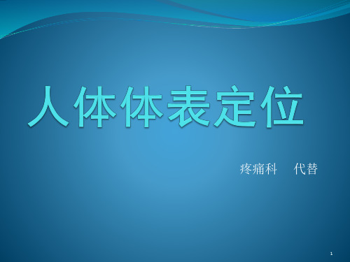 (参考课件)人体体表定位