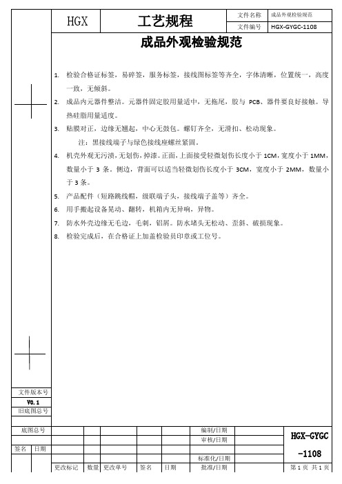 成品外观检验规范